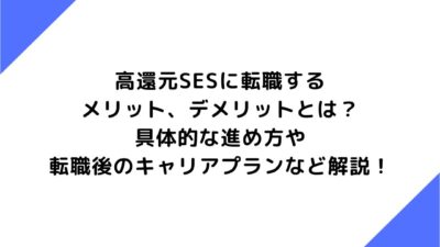 高還元SESに転職するメリット、デメリットとは？具体的な進め方や転職後のキャリアプランなど解説！